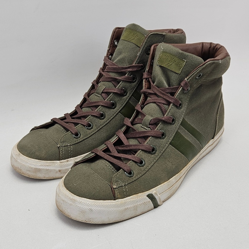 Pro-Keds Royal Hi Mens 13 Olive Green Canvas High Top Sneakers PMC38754